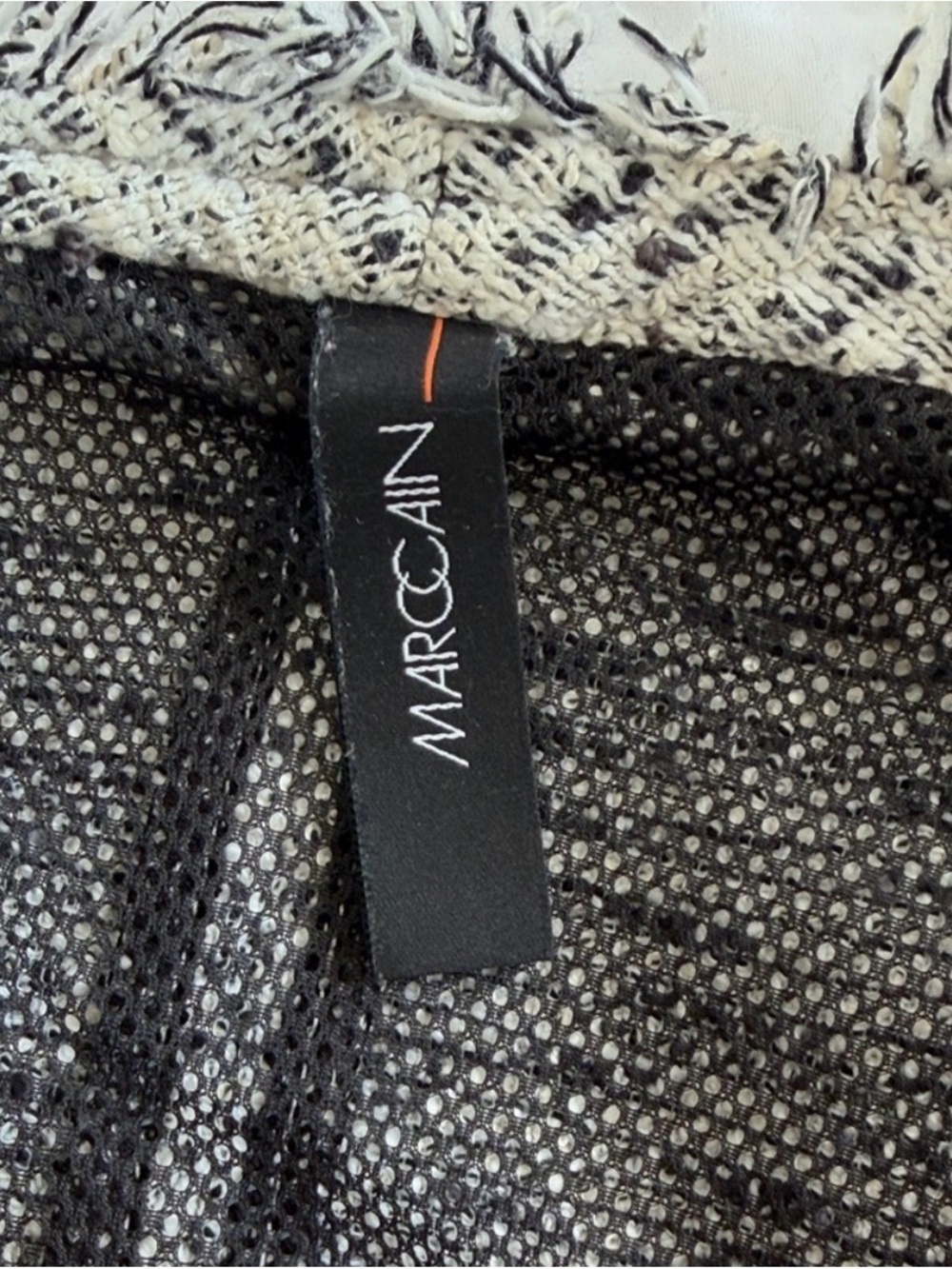 Marc Cain Black and White Tweed Fringe-Trim Blazer - Picture 4 of 9